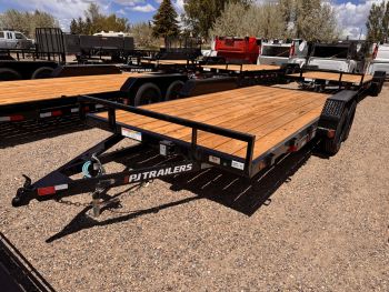 PJ Trailers 2026 C4 16' Car Hauler Trailer | Tandem Axle 7K, Flatdeck, Slide In Ramps