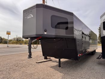 Trails West 2027 FreeRide 36' Power Sports Trailer |Tandem Axle 18K, LOADED, Heater/AC, Fuel Cell, Kitchen, Bathroom/Shower